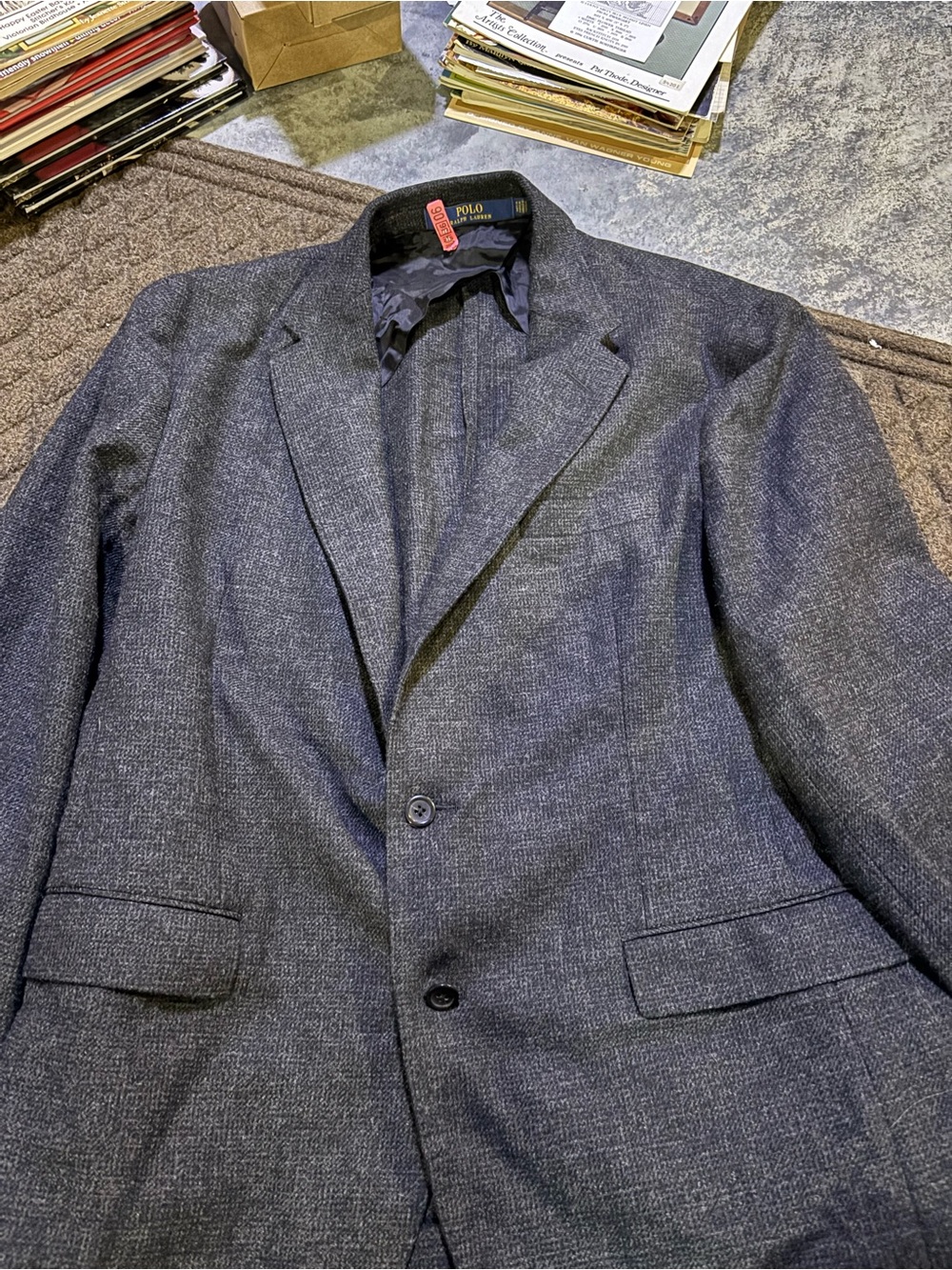 Polo by Ralph Lauren Men's Heathered Charcoal Sport Coat